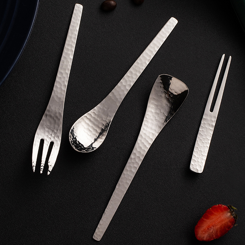 Mili style fruit fork set creative cute 304 stainless steel dessert spoon exquisite snack cake small spoon