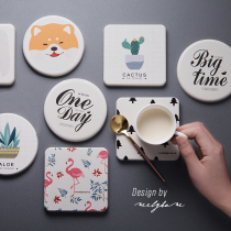 (Clear Cabin) Mi Standwind Kieselguhr Absorbent Cup Mat Tea Cup Mat Day Style Cartoon Creative Heat Insulation Mat Cute