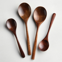 Mili style exquisite wooden spoon for eating household spoon rice spoon long handle large wooden spoon for eating noodles and drinking soup