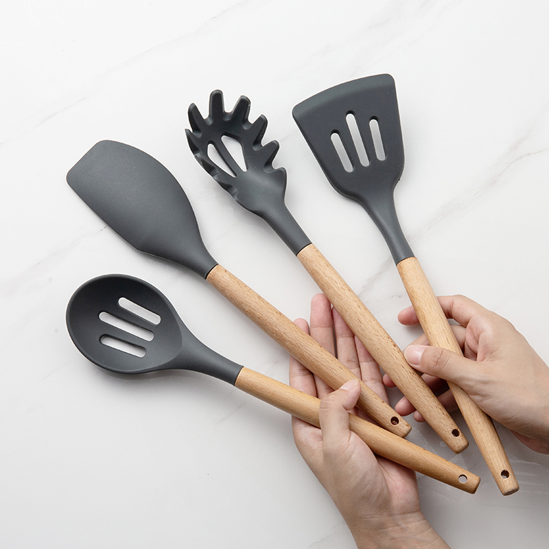 Mili Farm Silicone Shovel Set Non-sticky Pot Special Shovel Resistance High Temperature Leakage Soup Spoon Home Baked Kitchenware Set