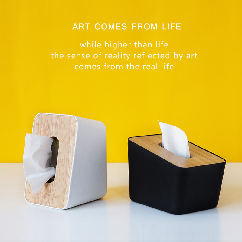 Milap Wind Things Day Style Minimalist Toilet Paper Box Wood Cover Paper Box Vertical Living-room Home Creative Napkin storage box