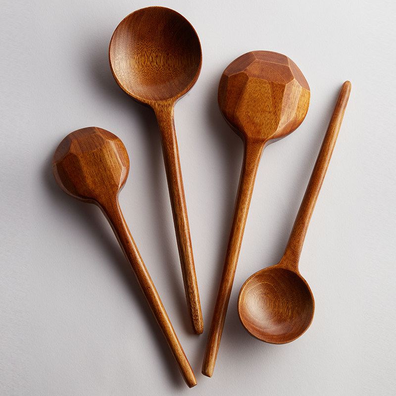 Mili Feng Korean mixed spoon of wooden spoon Japanese-style Nanwood long handle spoon red drinking soup spoon