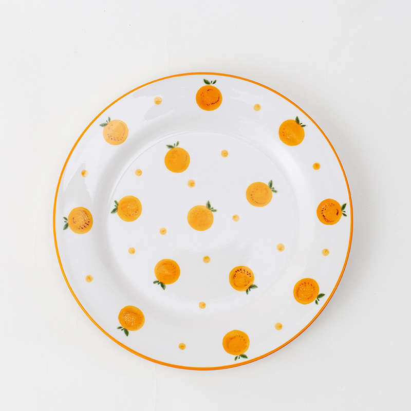 Mili Fang Plate Disk Household 8 inch ceramic plate dish small fresh and creative breakfast dish tableware