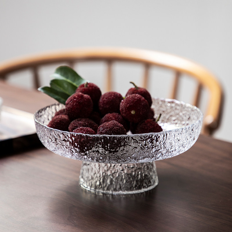 Mi Standers Glass Fruit Pan Light Lavish Home Living Room Tea Table High Footed Pan Fruits Pan Fruits Pan Red Nordic Ins Wind-Taobao
