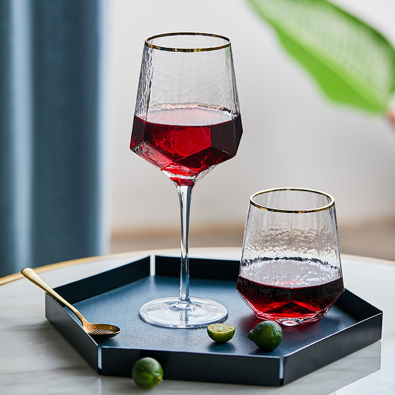 Rice Upright wine goblet with wind Nordic hammer tattooy high foot cup creative personality Girl Hearts Water Glasses Champagne Cup-Taobao