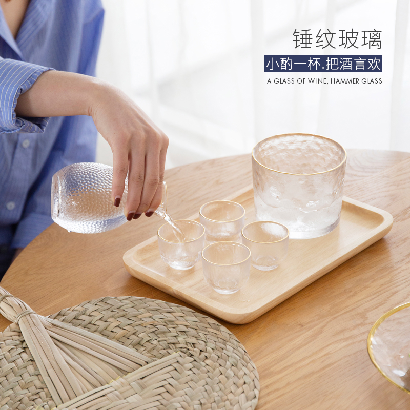 Milap Wind Creations CREATIVE CLEAR WINE WINE WITH SUIT HOME PHNOM PENH HAMMERED GLASS WINE GLASS WINE JUG WINEMAKER WINEWARE-Taobao