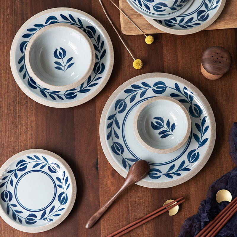 Mili Feng Japanese Ceramic Plate Breakfast Bowl Single Dish Dish Dish Dinner Simple Creative Personality Rice Bowl