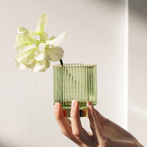 Mili Style Nordic Retro Phnom Penh Glass Pen Holder Womens Ins Desktop Ornament Storage Bucket Light Luxury Makeup Brush Holder