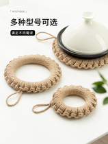 Mi Li Fengwu thickened creative handmade straw kitchen pot mat insulation mat household high temperature resistant anti-scalding placemat mat