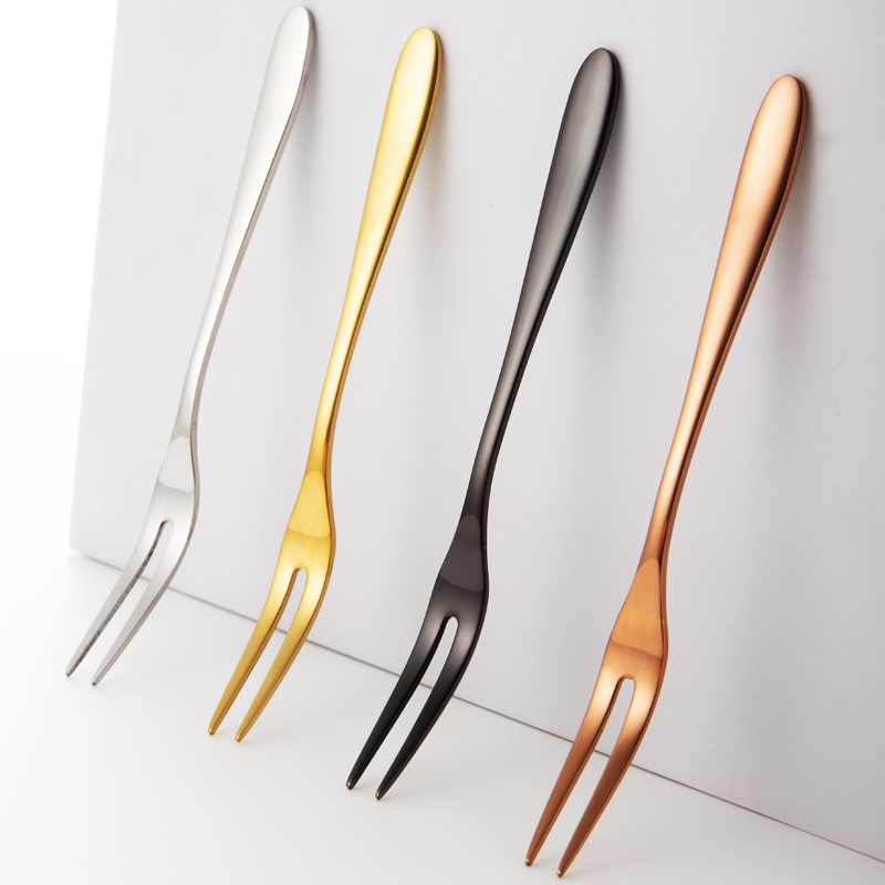 Mi Lifengwu 304 stainless steel fruit fork cute cake fork household two-tooth dessert fork fruit sign small fork