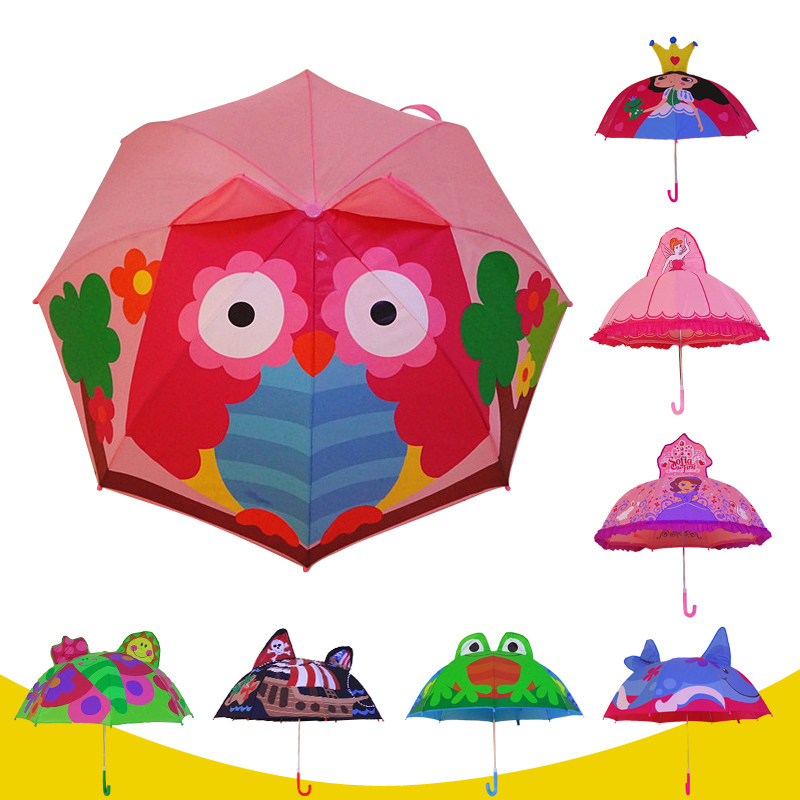 Umbrella Children's Umbrella Long Handle Cartoon Umbrella Princess Umbrella Little Baby Ear Umbrella Toddler Toddler Umbrella