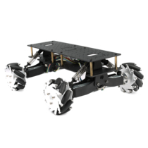 4WD McNamee wheel trolley chassis DC motor with shock absorption omnidirectional mobile ROS platform McNamee wheel