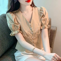 巴酷森 Летняя короткая рубашка, V-образный вырез