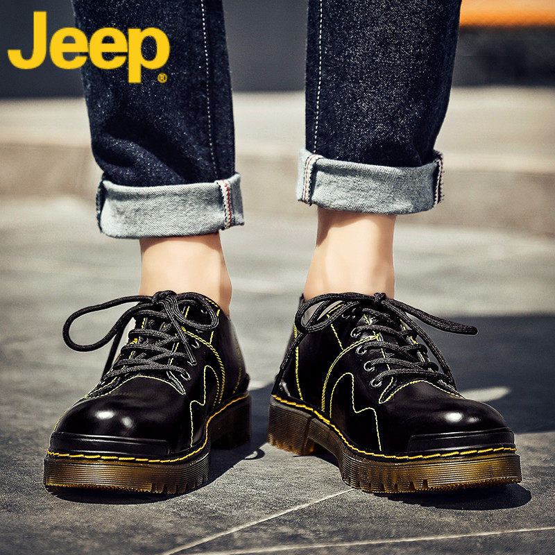 jeep casual leather shoes men's business dress low-top Martin boots leather trendy shoes men's shoes autumn 2022 new