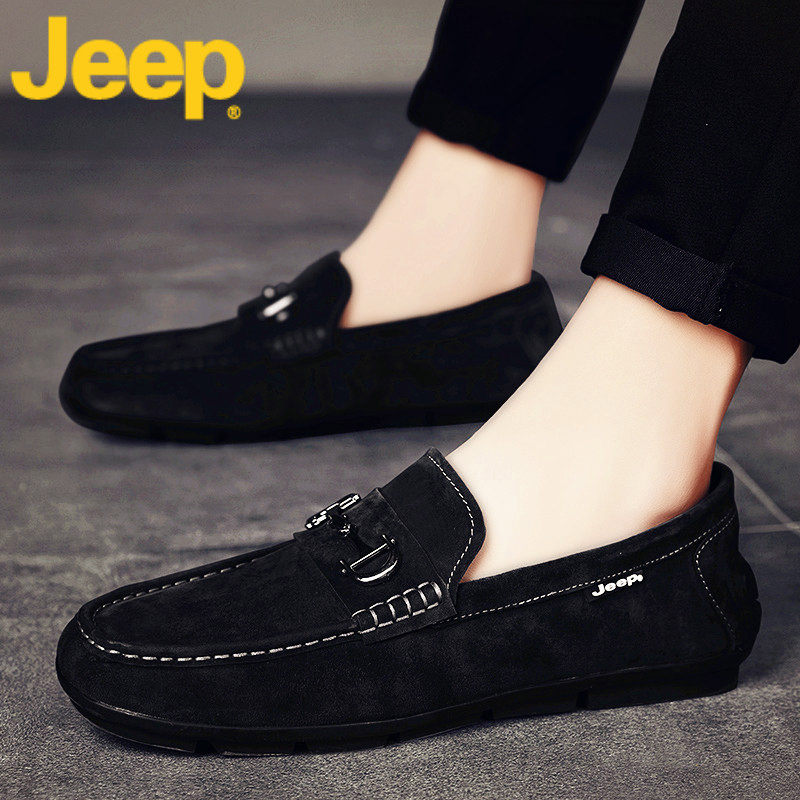 jeep gip gip summer breathable men's shoes 2022 New wave shoes One foot pedal sloth casual beans Bean Shoes men