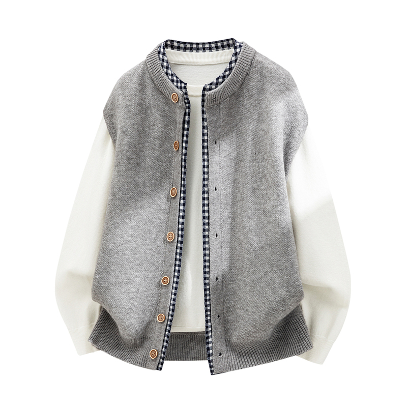 Winter Youth Knitted Vest Cardigan for Boys, Trendy and Versatile Sleeveless Sweater Jacket for High School and Middle School Students