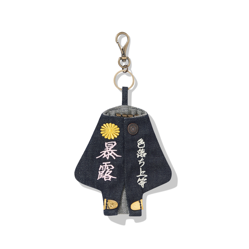 24Aw Kapital Hirata Kazuhiro Japanese Casual Heavy-Duty Denim Washed Embroidered Painted Letter Keychain