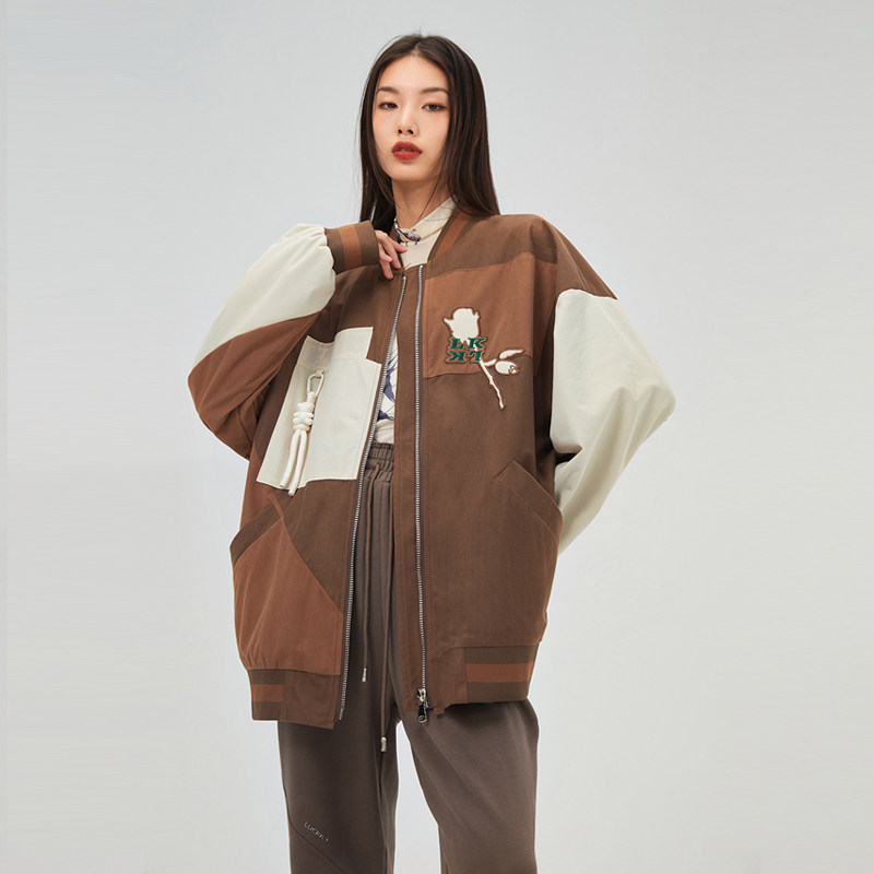 LKONE original trendy brand baseball uniform contrast color stitching men and women 2022 spring new couple national tide jacket coat