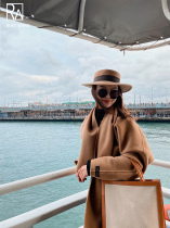 ROEY WANG pure Australian wool high-weight hand-stitched double-sided cashmere theR0W wind coat with bib