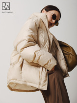 ROEY WANG bi into single item fashionable casual style short bread jacket 90 goose down jacket
