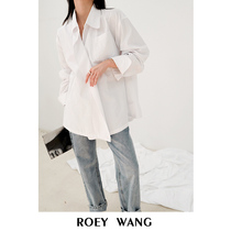 ROEY WANG long shirt women loose Korea 2019 spring and autumn new Korean leisure bf wind white shirt