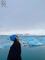 ROEY WANG iceland cold iceland Blue self-contained wool hand-woven wool knitted hat