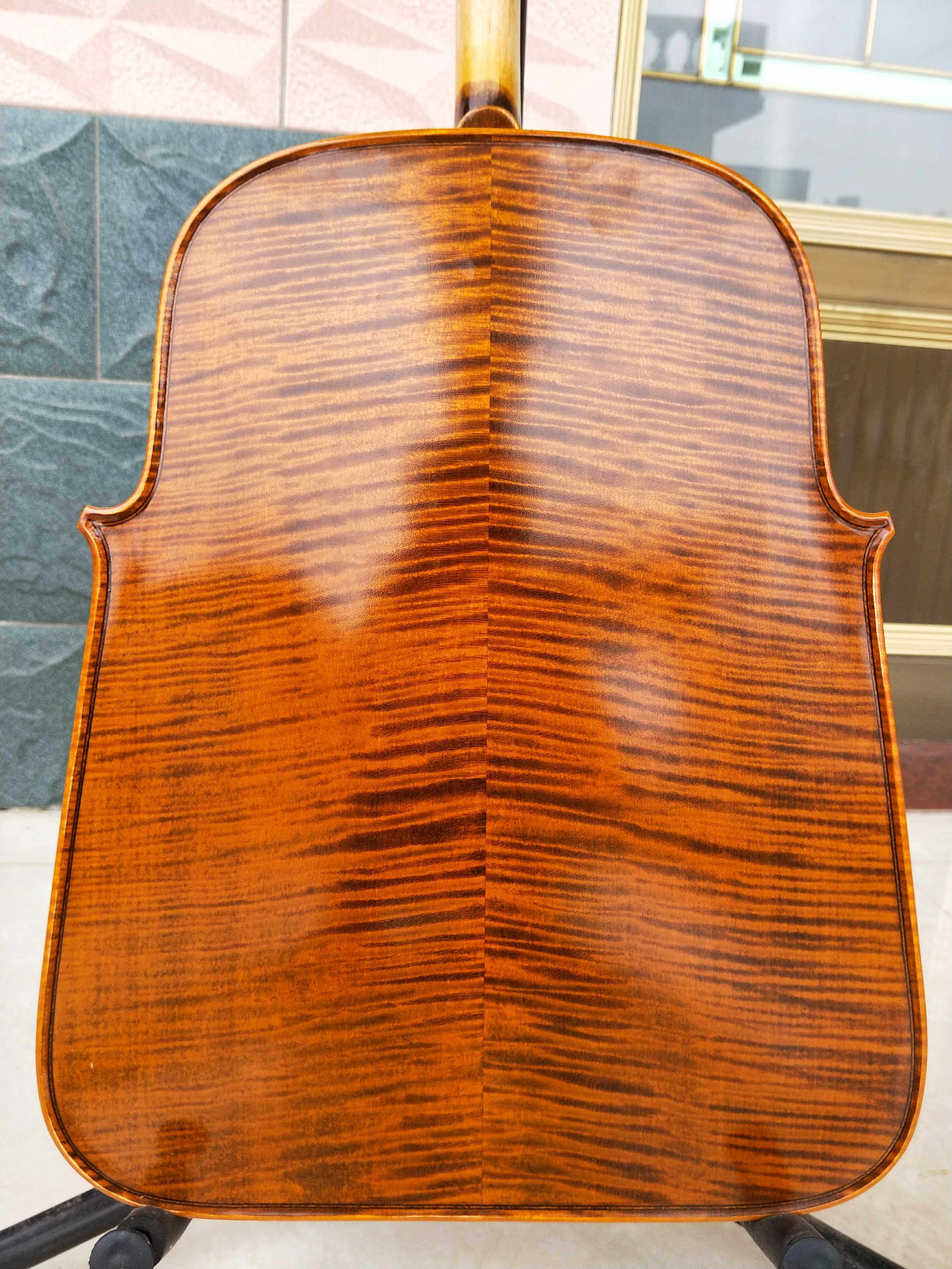 Upscale Cello Box Mattuccine Flower Pattern Material Dig Plate Hand Cello Box Alcoholic Lacquer National Pull Stringed Instrument Is Required To Be Scheduled