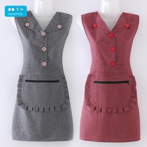  Pure cotton soft overcoat kitchen cooking beautiful household overalls new lapel fashion apron ladies Korean version