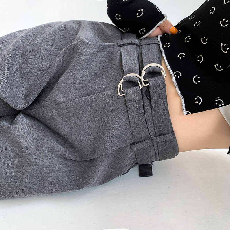 Design sense wide-leg pants loose high waist thin plus size women's autumn clothing new 2022 women's clothing fat sister trend