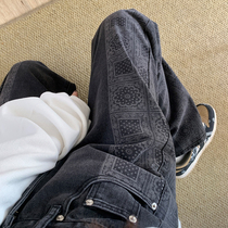 Fat sister mm size womens jeans spring new 2021 loose pear shape pants women thin tide