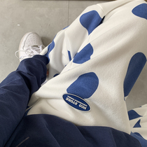 Fat sister mm spring dress wide leg pants 2021 new pear shape loose covering leg thick thin pants tide