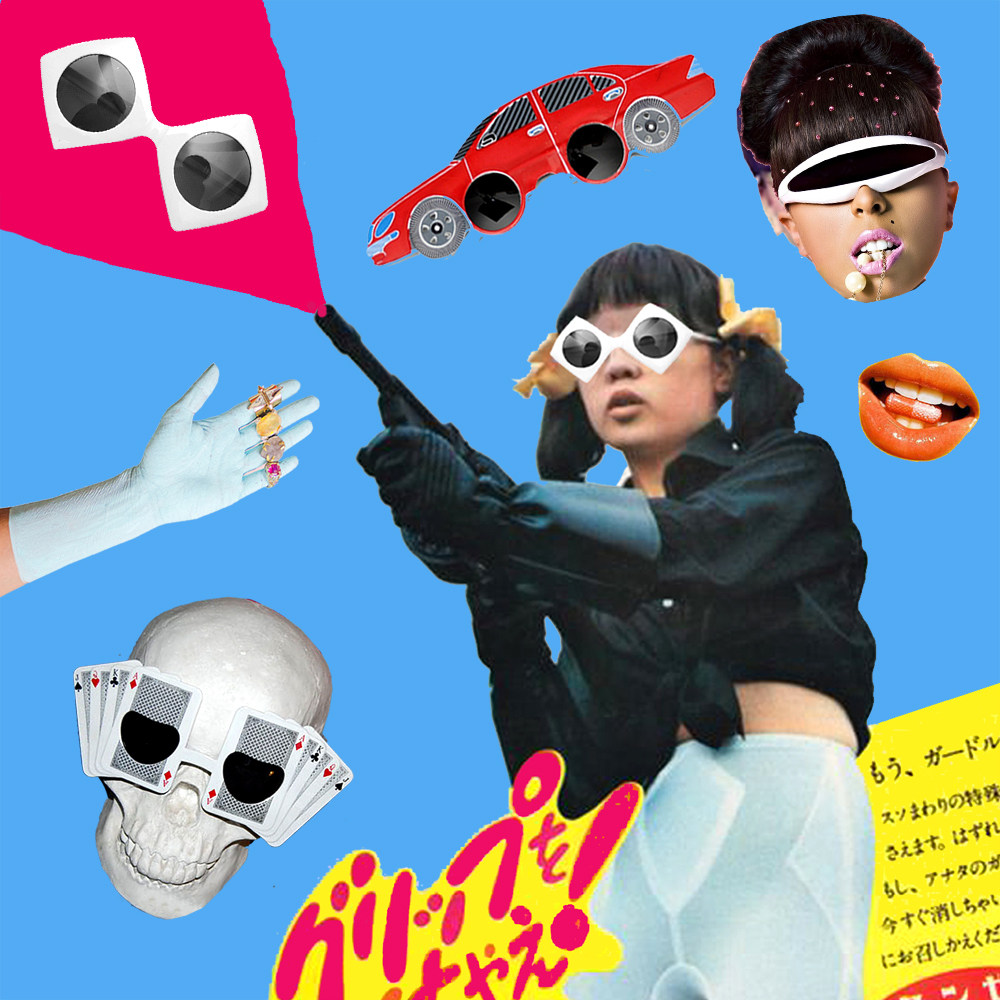 The car is bumpy, the playing card Queen, the King of the King, the King of the white square board, the strange glasses