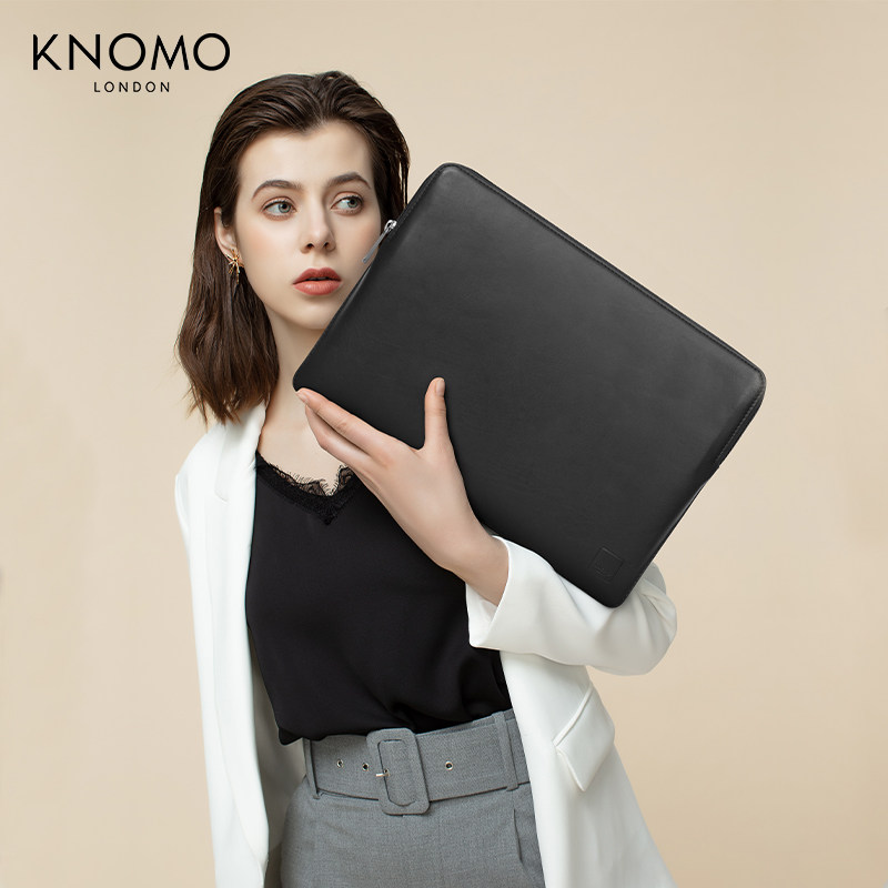 KNOMO UK Tide Hand Grab Leather Bag Man 13 Inch Liner Bag Genuine Leather Head Layer Bull Leather Man Handbag