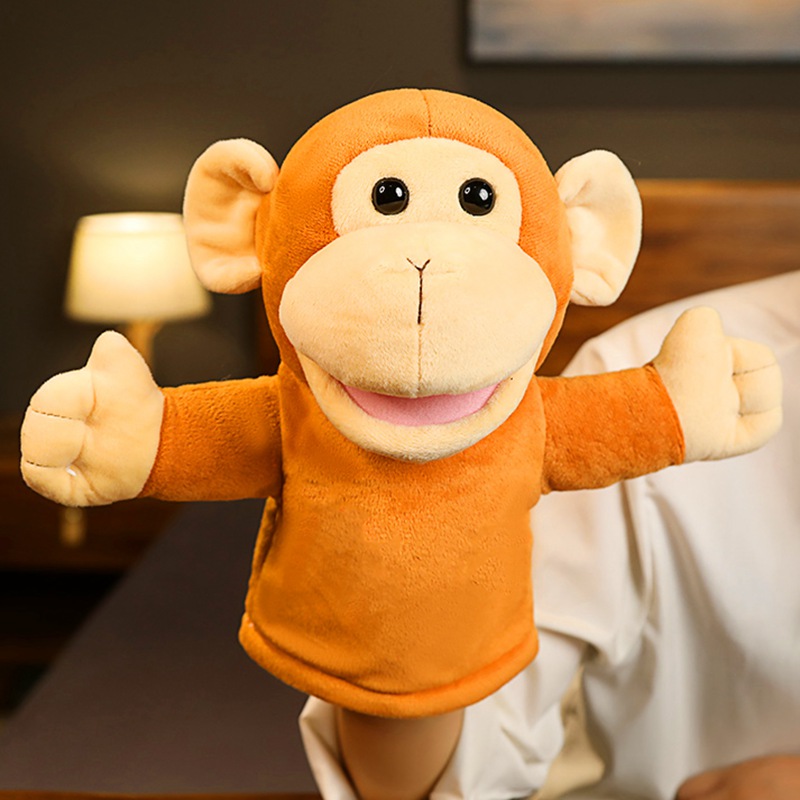 Children's hand doll comfort toy can open their mouths to move the plush interactive belly animal cute doll parent-child