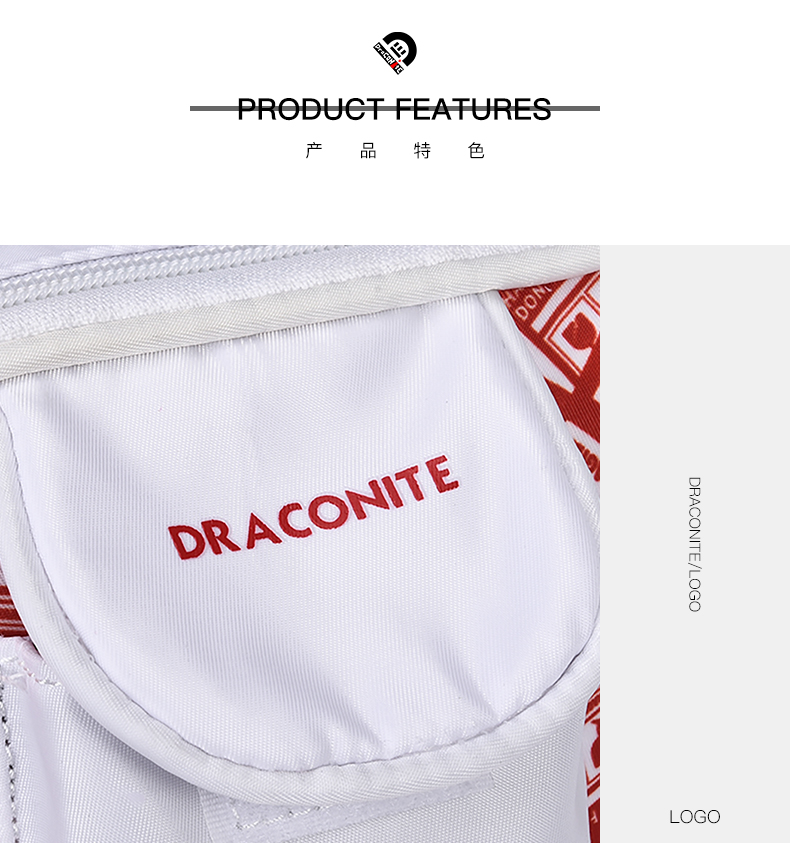 DRACONITE đường phố thời trang đường phố hip-hop cá tính xách tay nhỏ giản dị bag di túi nữ đeo chéo túi nam 12204 - Túi của con người túi da nam