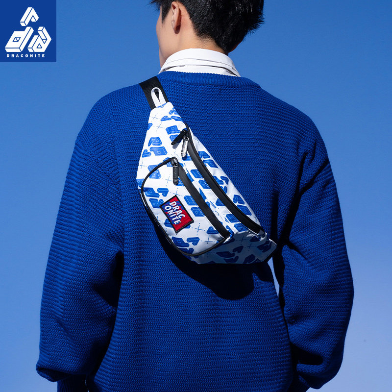 DRACONITE Old Flower Elements National Tide Chest Bag Fashion Street Packet LOGO Full Pocket Men and Men 13460