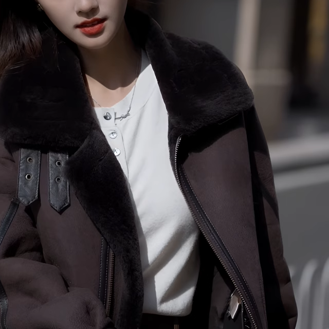 绵羊皮真毛服饰：时尚与功能的完美结合