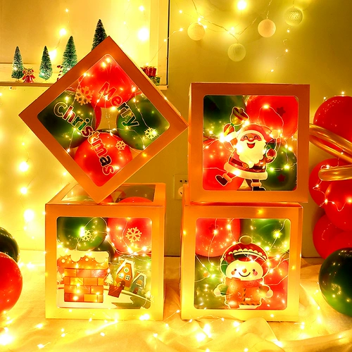 Рождественские украшения Интернет-знаменитости праздничное платье прозрачная коробка с воздушными шарами торговый центр, супермаркет, бар, рождественский сочельник, реквизит для украшения