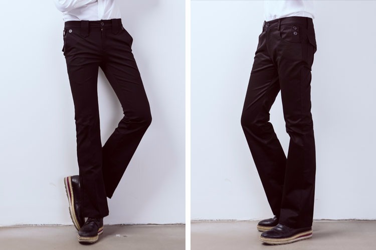 Mùa xuân và mùa hè Hàn Quốc retro slim slim quần chân rộng quần trẻ trung nam micro chuông quần dài quần chuông nhỏ - 3/4 Jeans quần jean nam cao cấp