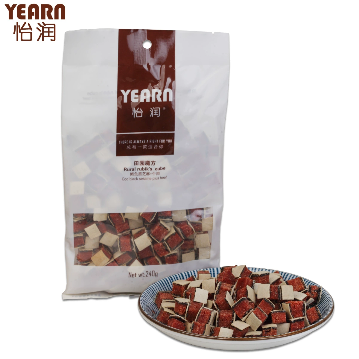 Pet Beauty Hair Snacks Yirun Healthy Yangyuan Dog Snacks Pastoral Rubiks Cube Dog Cod Black Sesame Beef - Đồ ăn vặt cho chó