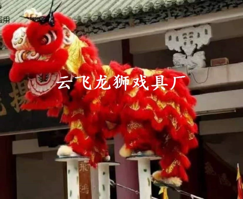 Lion Dance Props Стандартное соревнование для взрослых двойной спектакль, Lion Australian Wool Lion Lion Holiday Day Done