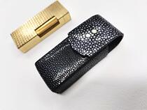 Animal skin elegant leather suitable for Dunhill lighter leather case hand-held model imported pearl fish skin lighter leather case