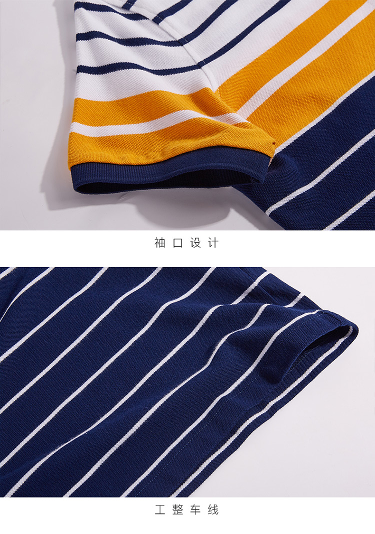 GOLF 男士条纹拼色 商务休闲Polo衫 图9