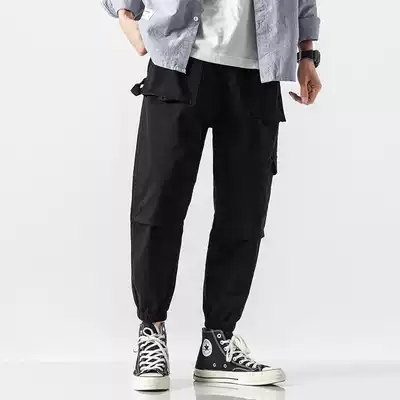 gthomme2021 autumn new men's casual pants thin fashion versatile nine-point loose small feet pants