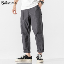 2021 Autumn New overalls mens loose straight Korean trend pants mens ins Tide brand Joker casual pants