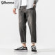 2024 Spring and Autumn Men's Jeans Loose Straight Black Dad Pants Korean Style Trendy Nine-Point Pants Thin Style