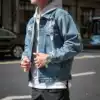 Spring and autumn new men's jacket hole loose denim jacket Men's Korean version of the hipster jacket teen denim