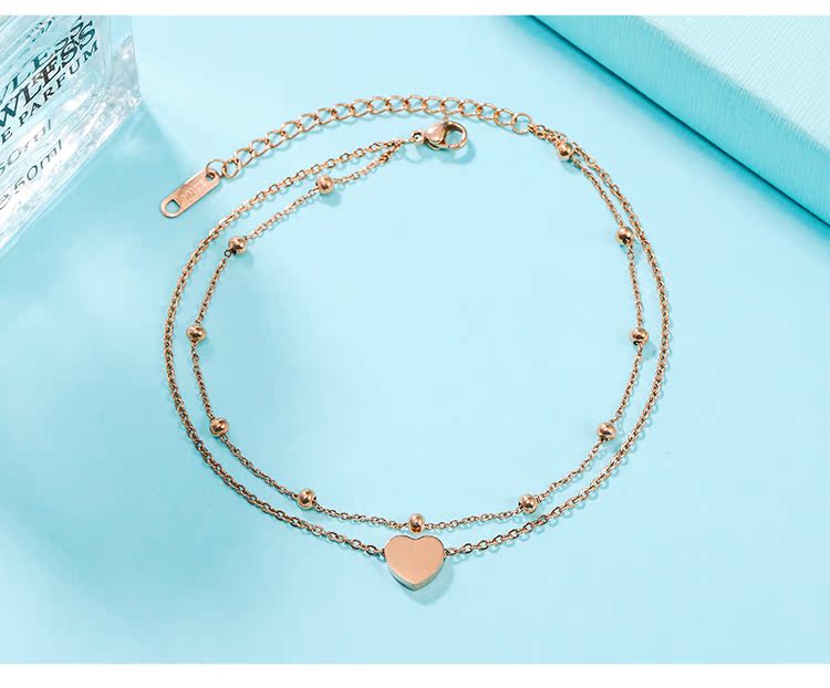 Kaila hai lớp tình yêu vòng chân nữ bằng thép mạ vàng hồng 18K phiên bản Hàn Quốc của cô sinh viên giản dị Sen gợi cảm vòng chân cá chép nữ