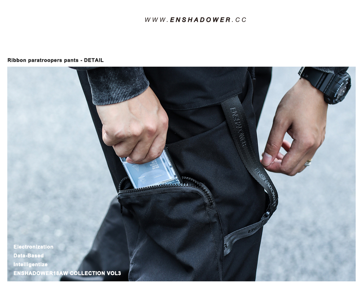 ENSHADOWER che khuyết điểm ba chiều streamer paratrooper quần chức năng dụng cụ thủy triều thẻ đen quần quần nam quần thể dục
