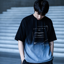 ENSHADOWER concealment summer wash water gradient short sleeve T-shirt male country tide Xinjiang cotton loose half sleeve